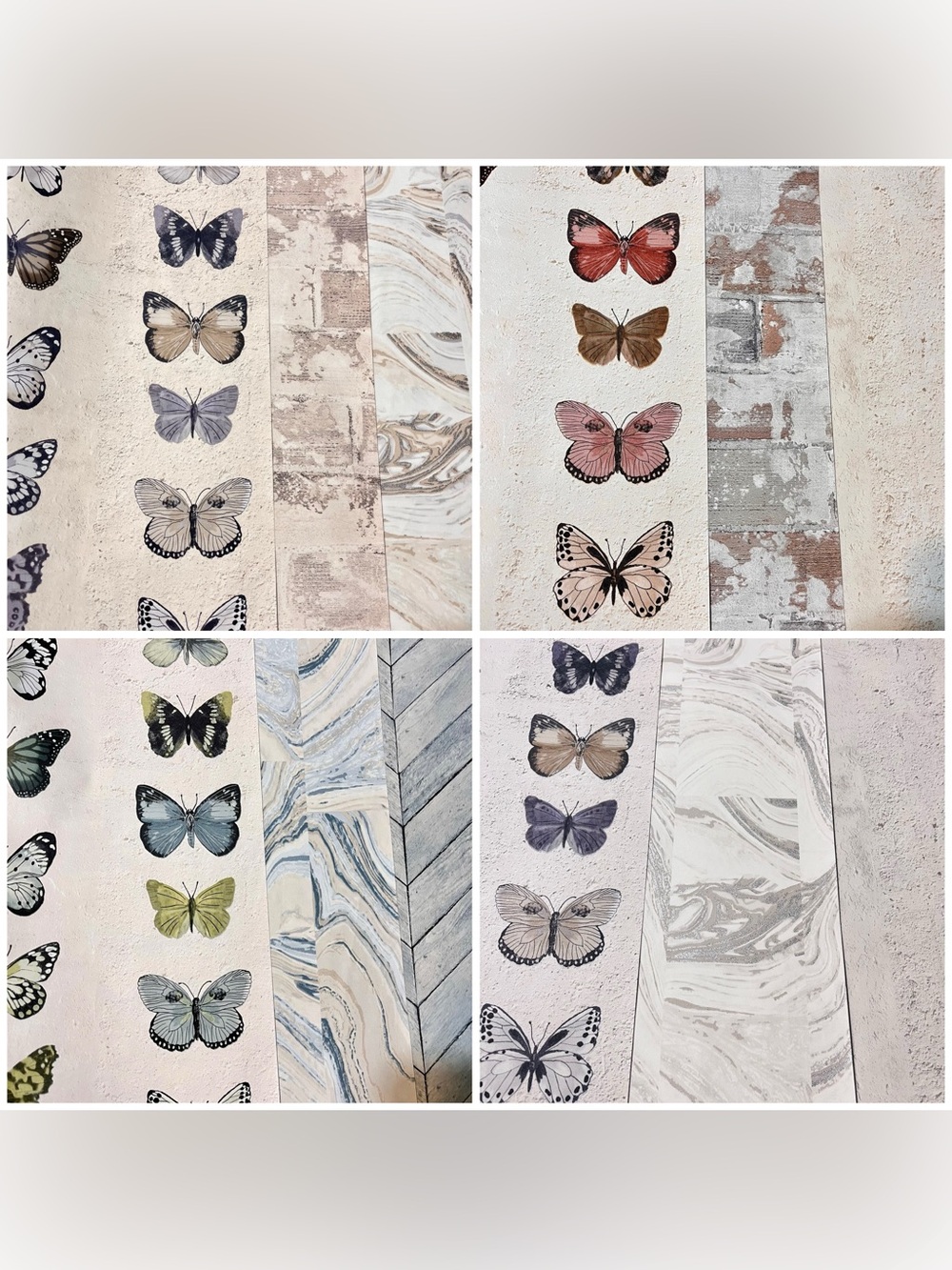 14 Large Assorted Designer DIY Scrapbooking Marble & Butterflies Pattern Sheets